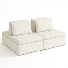 Sofá Ilha 2 Lugares 180cm Madri Pillow Bouclé Nobre Off White