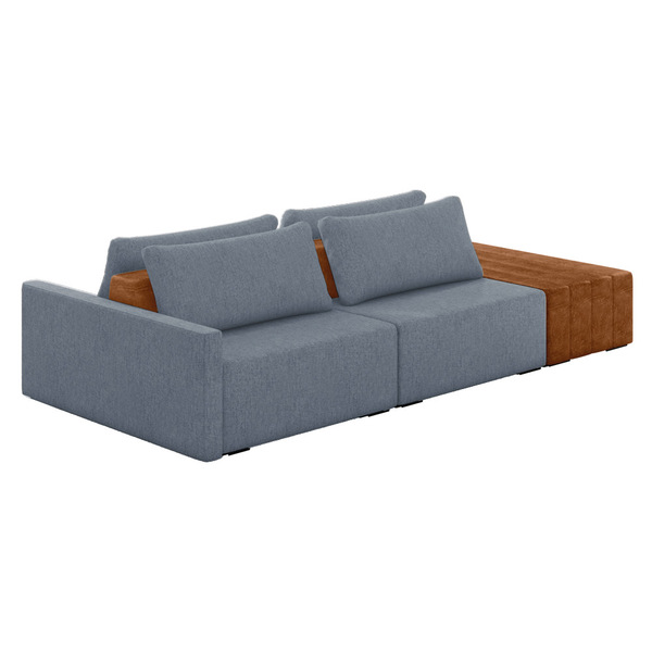 Sofá Ilha 2 Lugares Living 232cm Modulado Para Sala Lary Linh