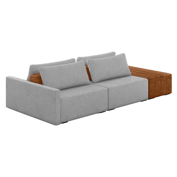 Sofá Ilha 2 Lugares Living 232cm Modulado Para Sala Lary Linh