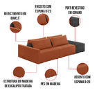 Sofá Ilha 2 Lugares Living 232cm Modulado Sala Lary Bouclê Mo