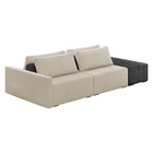 Sofá Ilha 2 Lugares Living 232cm Modulado Sala Lary Bouclê/pu