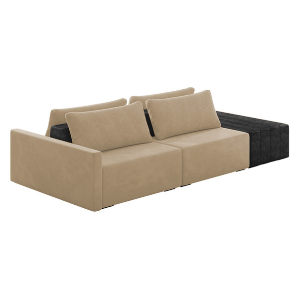 Sofá Ilha 2 Lugares Living 232cm Modulado Sala Lary Veludo Be