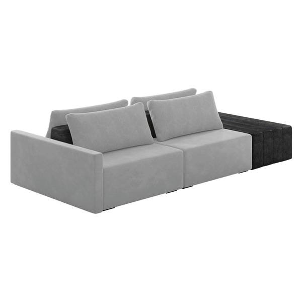 Sofá Ilha 2 Lugares Living 232cm Modulado Sala Lary Veludo/pu