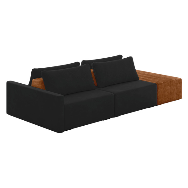 Sofá Ilha 2 Lugares Living 252cm Modulado Para Sala Lary Velu