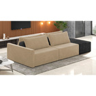 Sofá Ilha 2 Lugares Living 252cm Modulado Sala Lary Veludo/pu