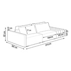 Sofá Ilha 2 Lugares Living 272cm Modulado Sala Lary Bouclê Ci