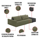 Sofá Ilha 2 Lugares Living 272cm Modulado Sala Lary Bouclê Ve