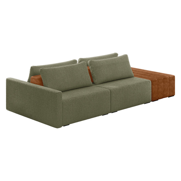 Sofá Ilha 2 Lugares Living 292cm Modulado Para Sala Lary Bouc