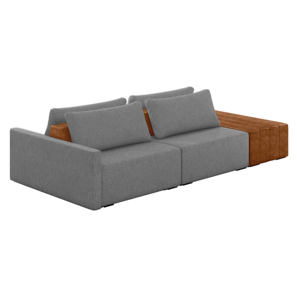 Sofá Ilha 2 Lugares Living 292cm Modulado Para Sala Lary Linh