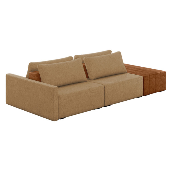 Sofá Ilha 2 Lugares Living 292cm Modulado Para Sala Lary Linh