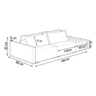 Sofá Ilha 2 Lugares Living 292cm Modulado Sala Lary Veludo/pu