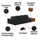 Sofá Ilha 3 Lugares Living 312cm Modulado Para Sala Lary Velu