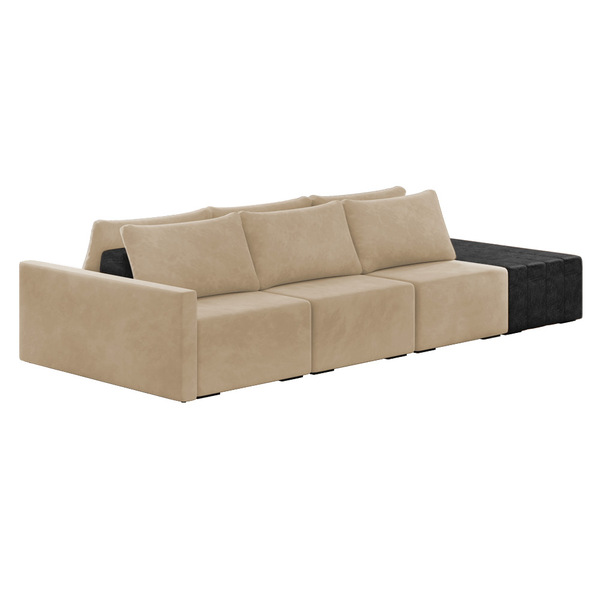 Sofá Ilha 3 Lugares Living 312cm Modulado Sala Lary Veludo Be