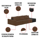 Sofá Ilha 3 Lugares Living 312cm Modulado Sala Lary Veludo Ma