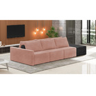 Sofá Ilha 3 Lugares Living 312cm Modulado Sala Lary Veludo/pu