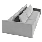 Sofá Ilha 3 Lugares Living 312cm Modulado Sala Lary Veludo/pu