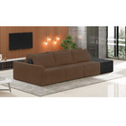 Sofá Ilha 3 Lugares Living 342cm Modulado Sala Lary Veludo/pu