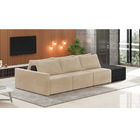 Sofá Ilha 3 Lugares Living 342cm Modulado Sala Lary Veludo/pu