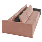 Sofá Ilha 3 Lugares Living 342cm Modulado Sala Lary Veludo Ro