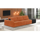 Sofá Ilha 3 Lugares Living 342cm Modulado Sala Lary Veludo Te