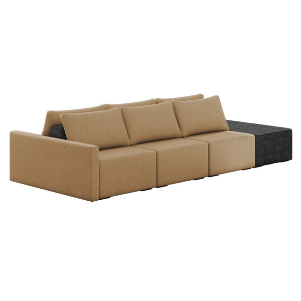 Sofá Ilha 3 Lugares Living 372cm Modulado Para Sala Lary Linh