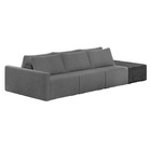 Sofá Ilha 3 Lugares Living 372cm Modulado Sala Lary Bouclê/pu