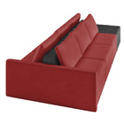 Sofá Ilha 3 Lugares Living 372cm Modulado Sala Lary Veludo/pu