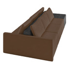 Sofá Ilha 3 Lugares Living 372cm Modulado Sala Lary Veludo/pu