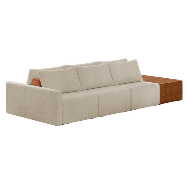 Sofá Ilha 3 Lugares Living 402cm Modulado Para Sala Lary Bouc