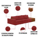 Sofá Ilha 3 Lugares Living 402cm Modulado Para Sala Lary Velu