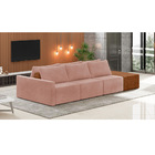 Sofá Ilha 3 Lugares Living 402cm Modulado Para Sala Lary Velu