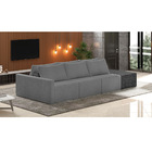 Sofá Ilha 3 Lugares Living 402cm Modulado Sala Lary Bouclê/pu