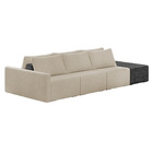 Sofá Ilha 3 Lugares Living 402cm Modulado Sala Lary Bouclê/pu