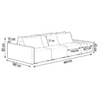 Sofá Ilha 3 Lugares Living 402cm Modulado Sala Lary Bouclê/pu