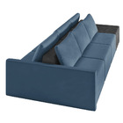 Sofá Ilha 3 Lugares Living 402cm Modulado Sala Lary Veludo Az