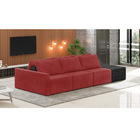 Sofá Ilha 3 Lugares Living 402cm Modulado Sala Lary Veludo/pu