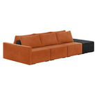 Sofá Ilha 3 Lugares Living 402cm Modulado Sala Lary Veludo/pu