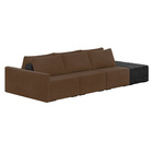 Sofá Ilha 3 Lugares Living 402cm Modulado Sala Lary Veludo/pu