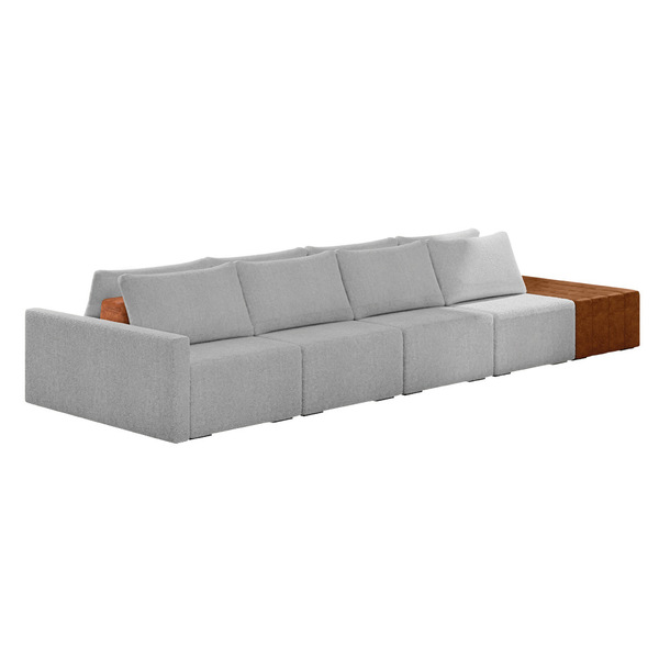 Sofá Ilha 4 Lugares Living 392cm Modulado Para Sala Lary Bouc