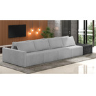 Sofá Ilha 4 Lugares Living 392cm Modulado Sala Lary Bouclê/pu