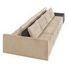 Sofá Ilha 4 Lugares Living 392cm Modulado Sala Lary Veludo/pu