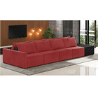 Sofá Ilha 4 Lugares Living 392cm Modulado Sala Lary Veludo/pu