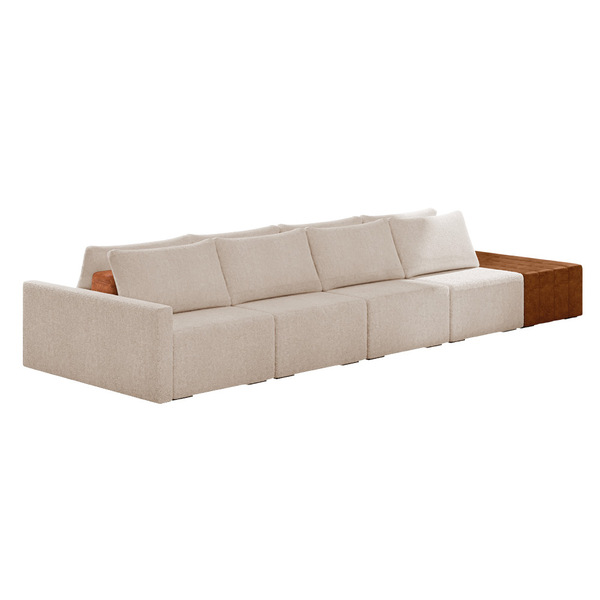 Sofá Ilha 4 Lugares Living 432cm Modulado Para Sala Lary Bouc