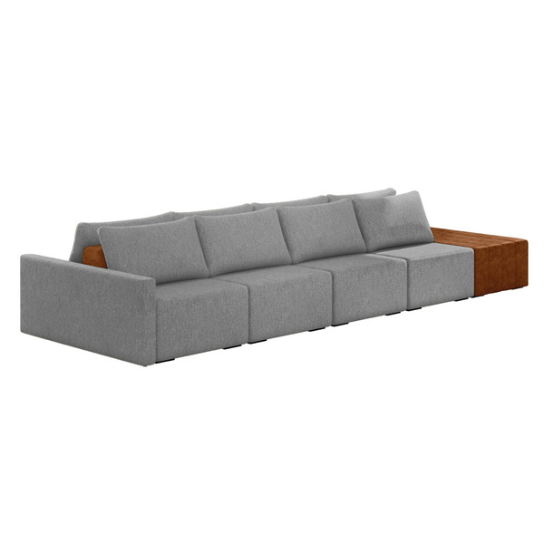 Sofá Ilha 4 Lugares Living 432cm Modulado Para Sala Lary Linh