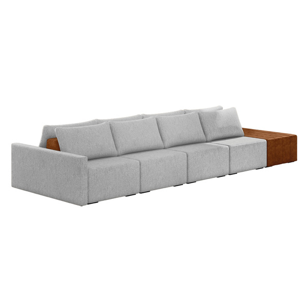 Sofá Ilha 4 Lugares Living 432cm Modulado Para Sala Lary Linh