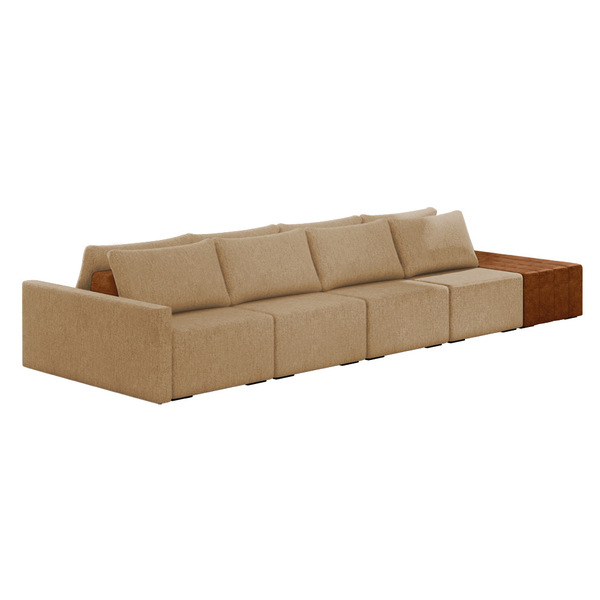 Sofá Ilha 4 Lugares Living 432cm Modulado Para Sala Lary Linh