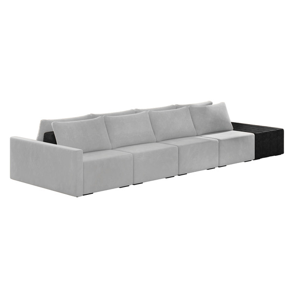 Sofá Ilha 4 Lugares Living 432cm Modulado Sala Lary Veludo Ci