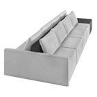 Sofá Ilha 4 Lugares Living 432cm Modulado Sala Lary Veludo/pu