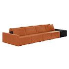 Sofá Ilha 4 Lugares Living 432cm Modulado Sala Lary Veludo Te