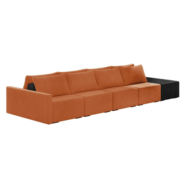 Sofá Ilha 4 Lugares Living 432cm Modulado Sala Lary Veludo Te